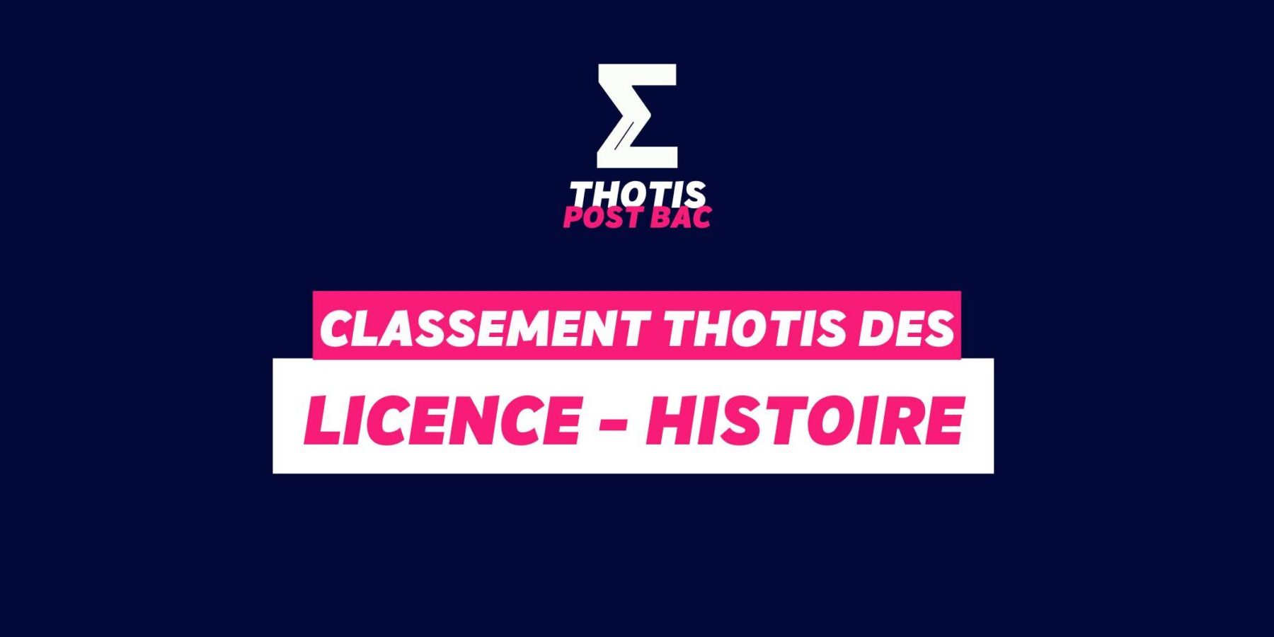 Classement licence histoire