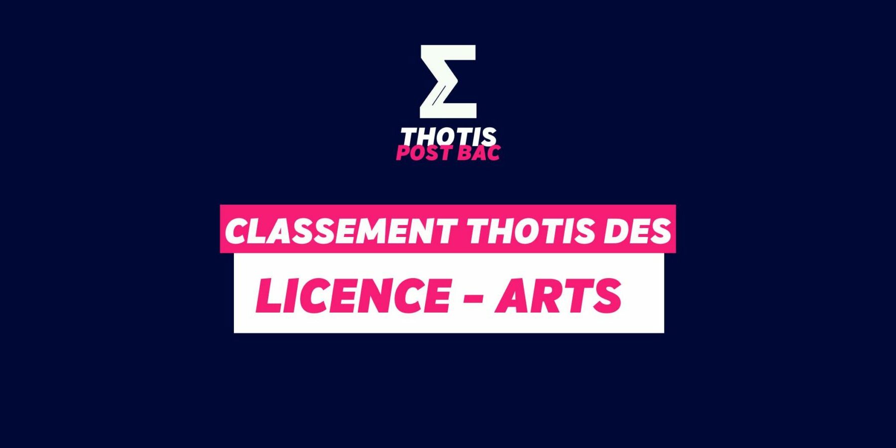 Classement Thotis - Licence Arts