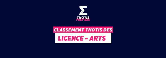 Classement Thotis - Licence Arts