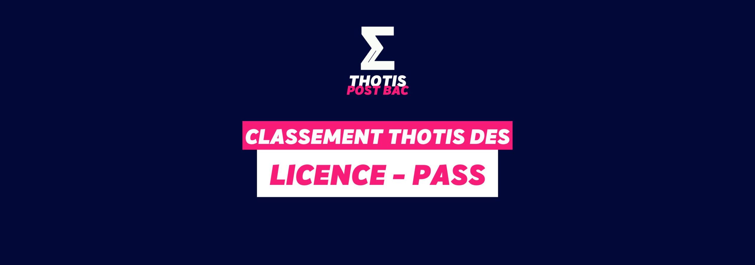 Classement Thotis licence PASS