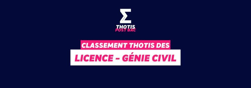 Licence Génie Civil classement
