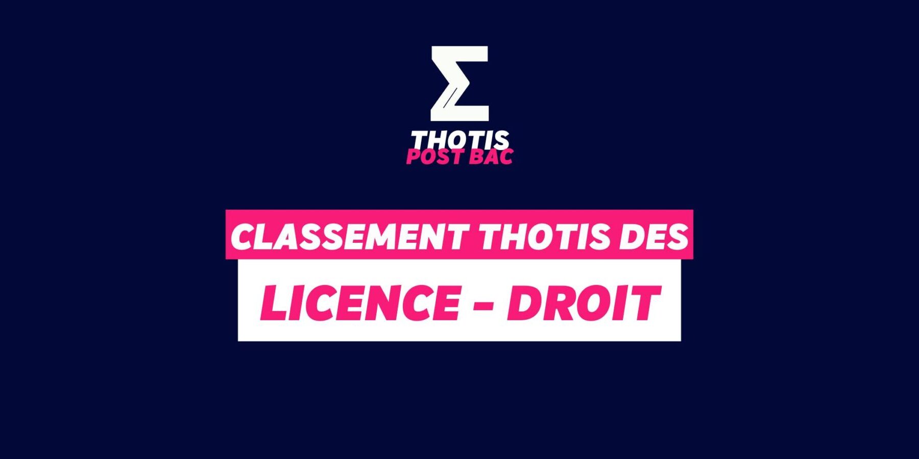 Classement Thotis -licence droit
