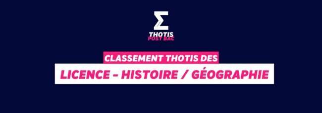 Classement Thotis des licences Histoire/Géographie