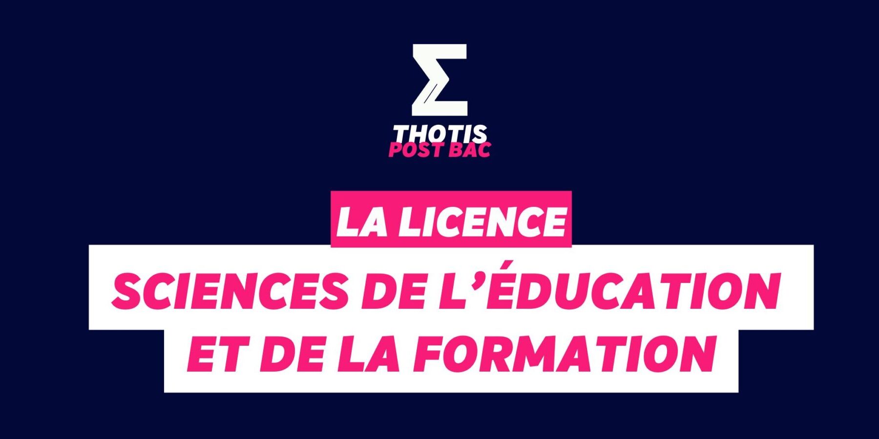 Licence Sciences de l'Éducation et de la formation