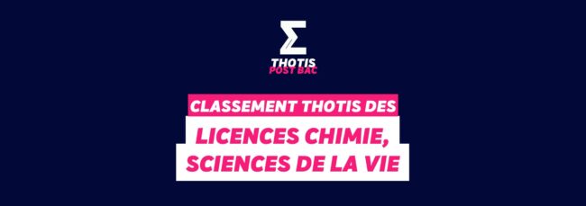 Classement Thotis - Licence Chimie, Sciences de la Vie