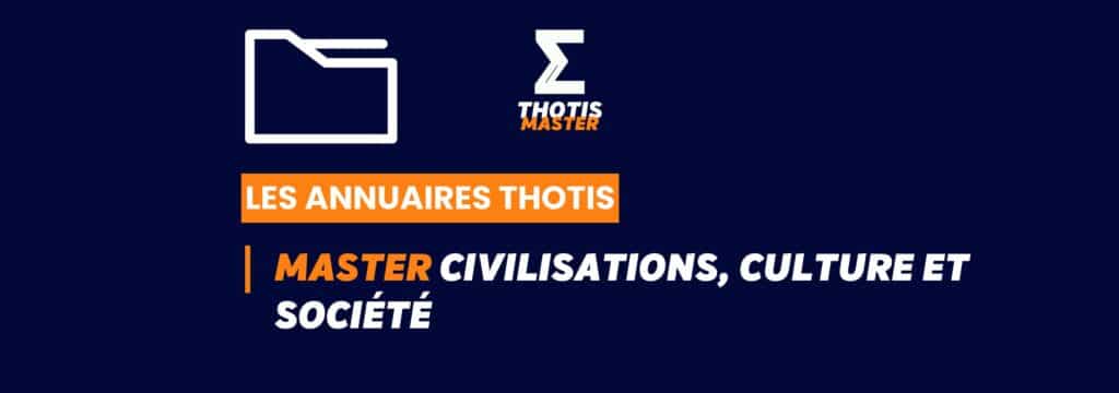 Thotis Annuaire - Master Civilisations, culture et société