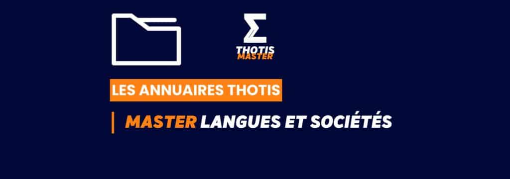 Thotis Annuaire - Master Langues et sociétés