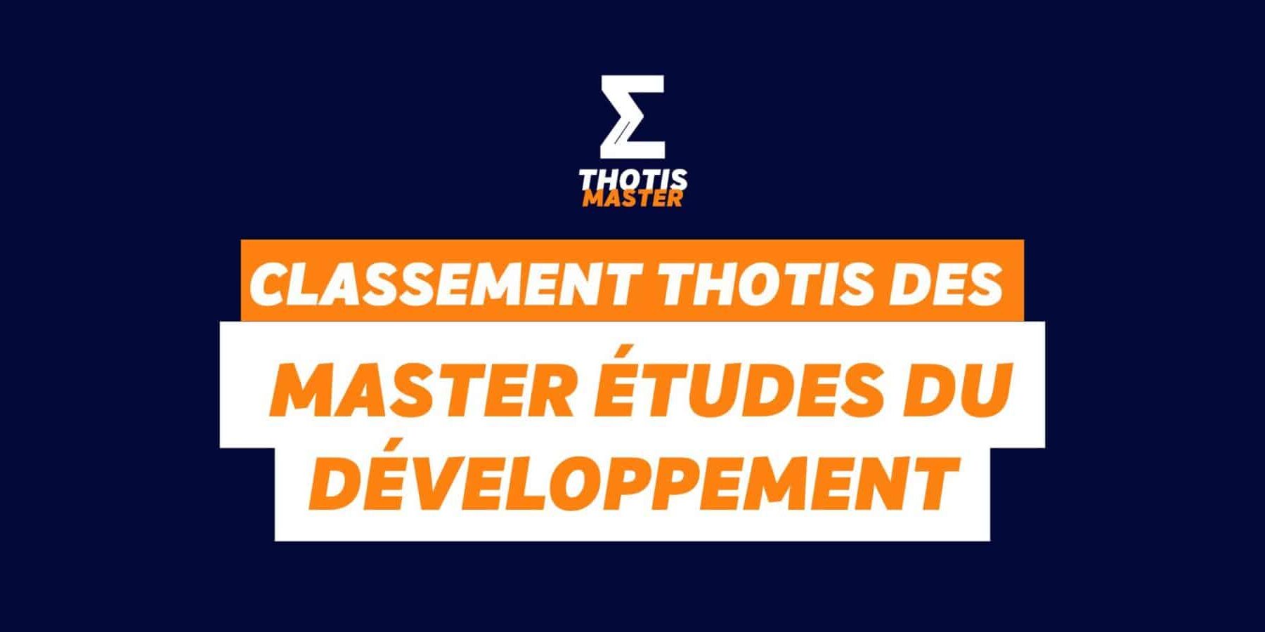 Classement Thotis des Masters études du développement en 2025