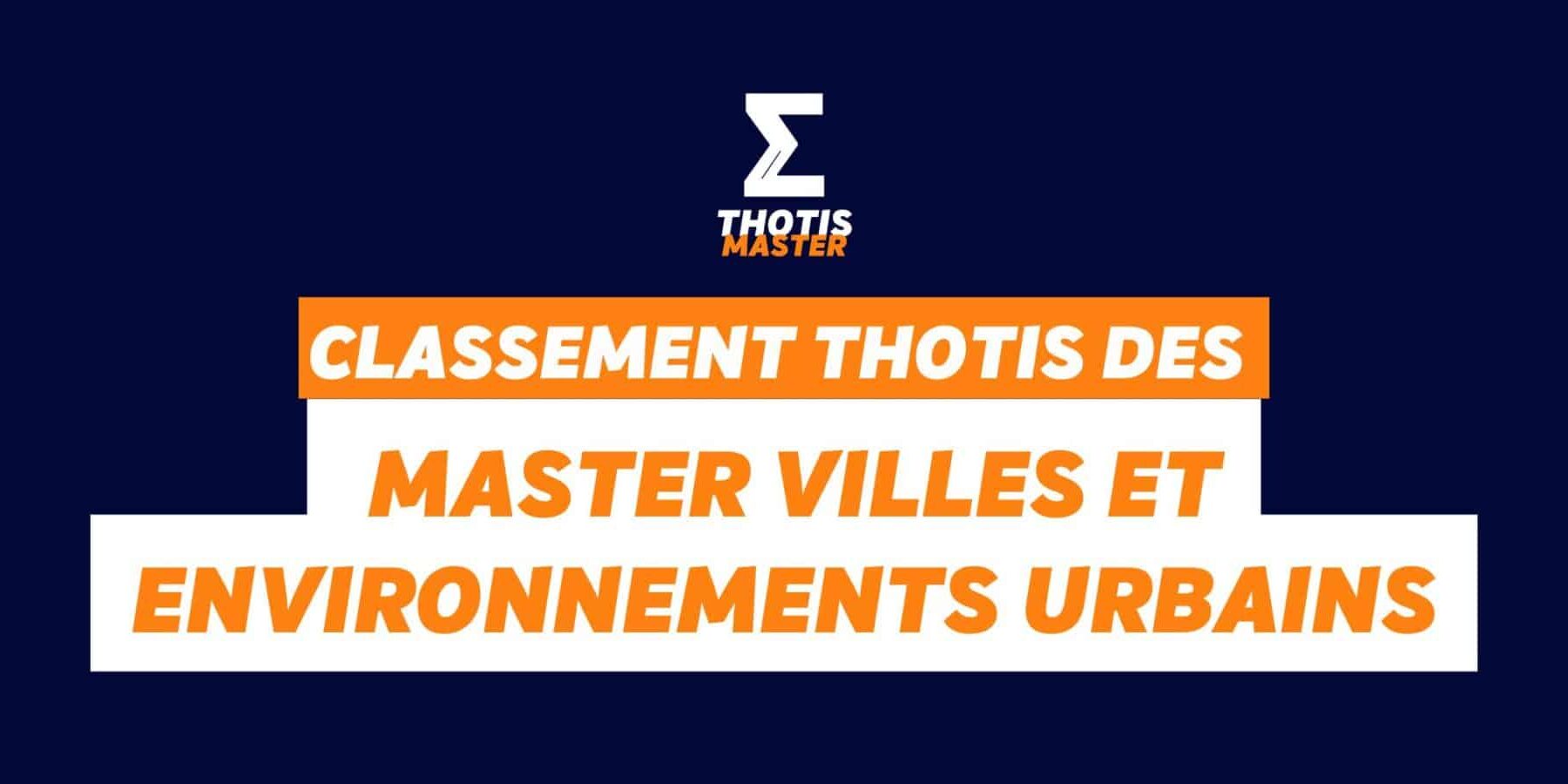 Classement Thotis des Masters villes et environnements urbains en 2025