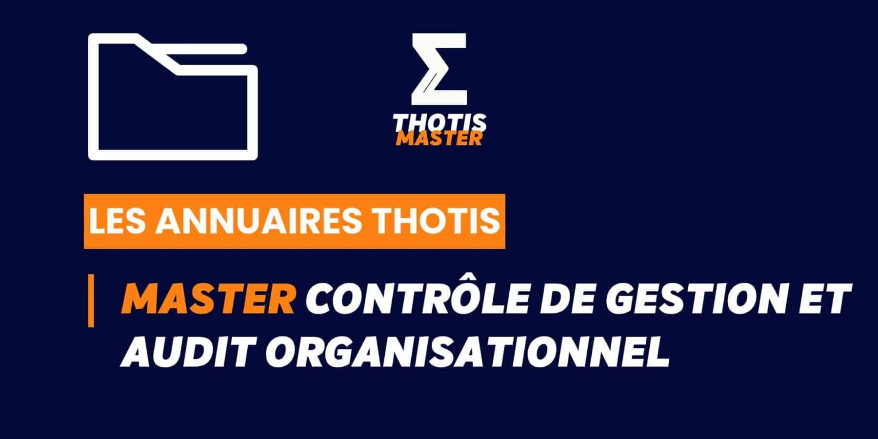 Thotis Annuaire - Master Contrôle de gestion et Audit organisationnel