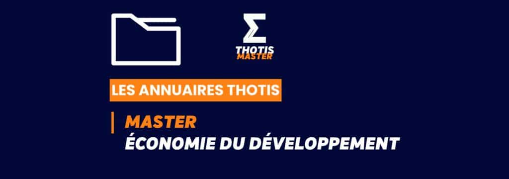 Thotis Annuaire - Master Économie du développement
