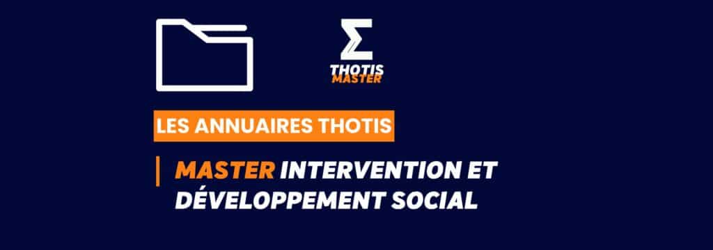 Thotis Annuaire - Master Intervention et développement social