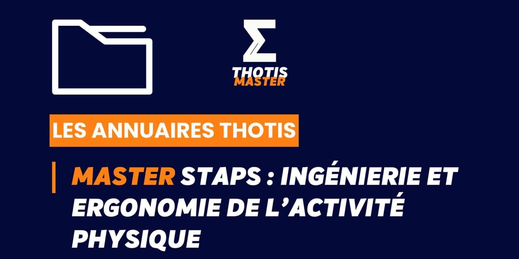 Thotis Annuaire - Master STAPS Ingénierie et ergonomie de l’activité physique