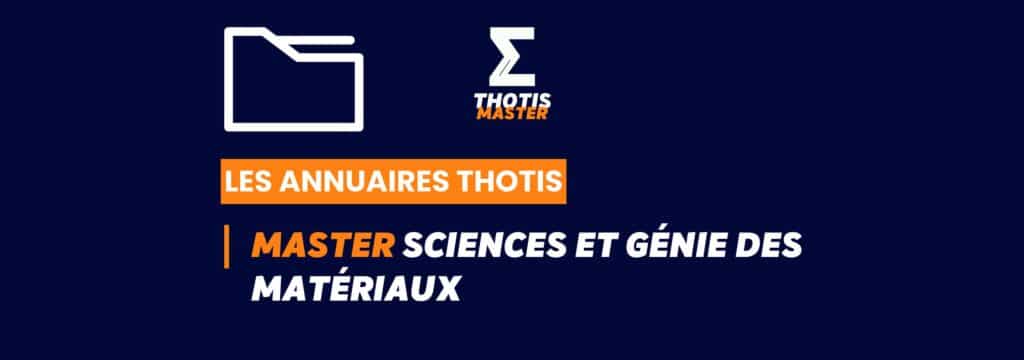 Annuaire Thotis Master Sciences et génie des matériaux