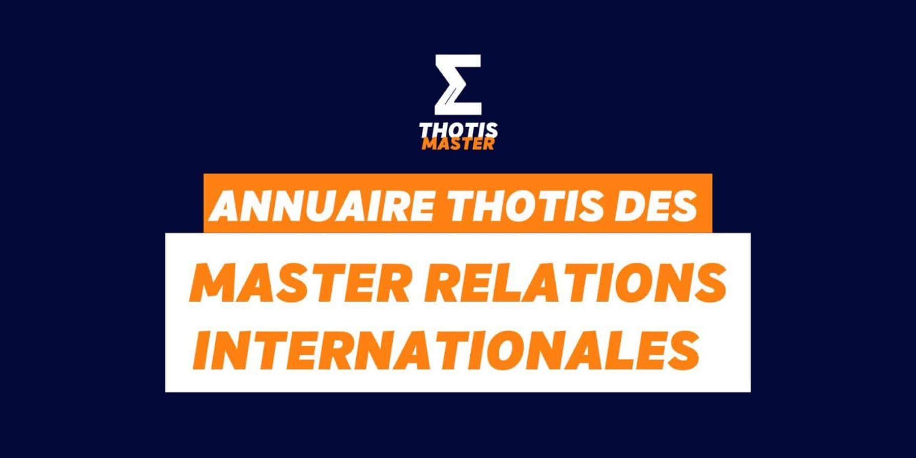 Thotis Annuaire master Relations internationales