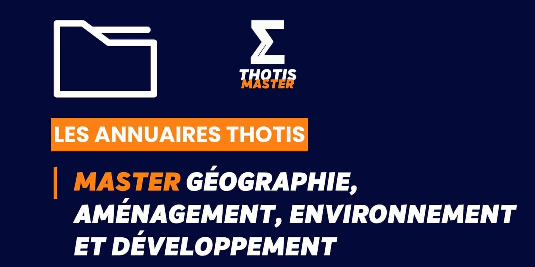 Thotis Annuaire - Master Géographie, aménagement, environnement et développement