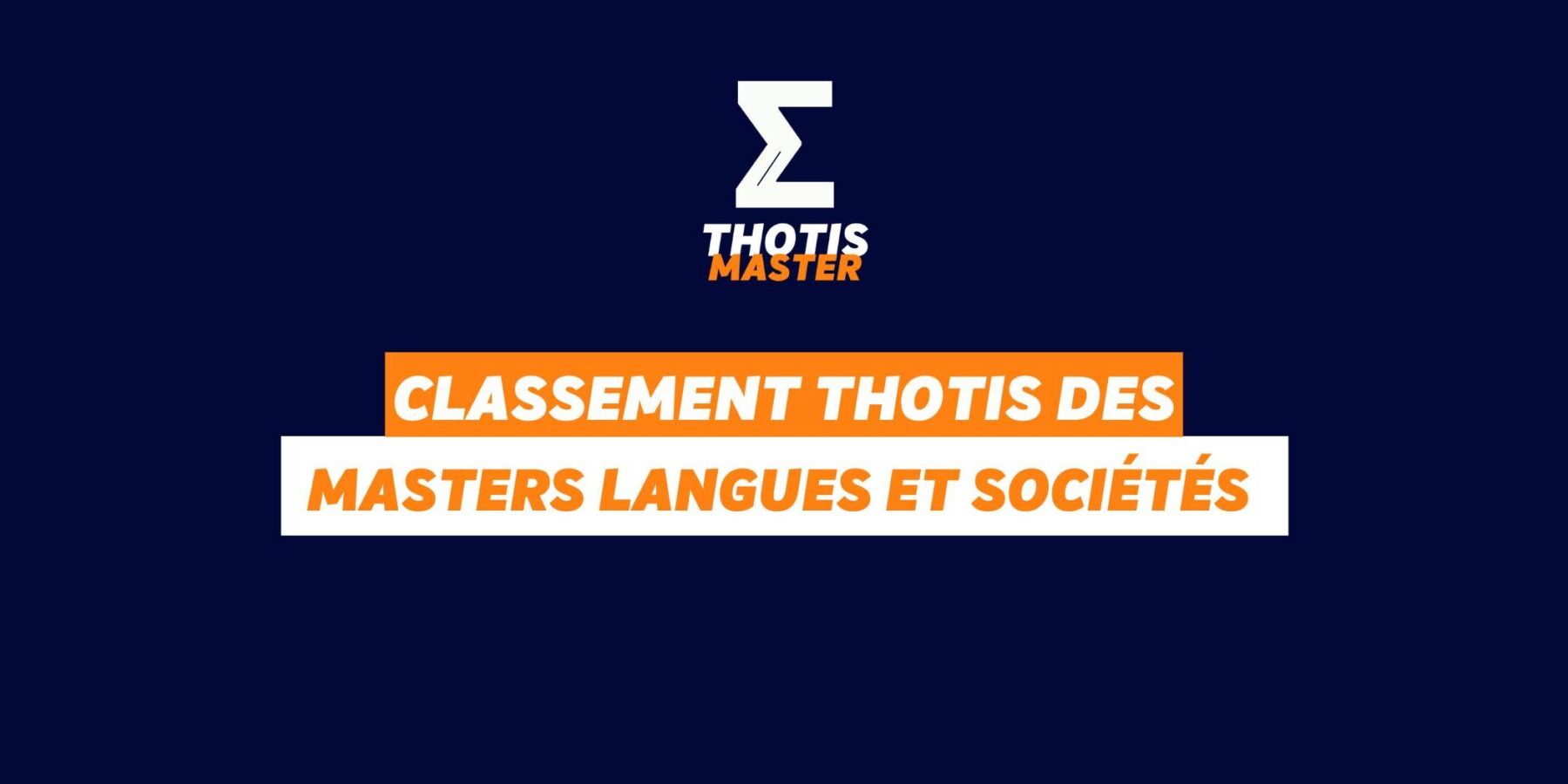 Thotis Classement MASTER Langues et sociétés