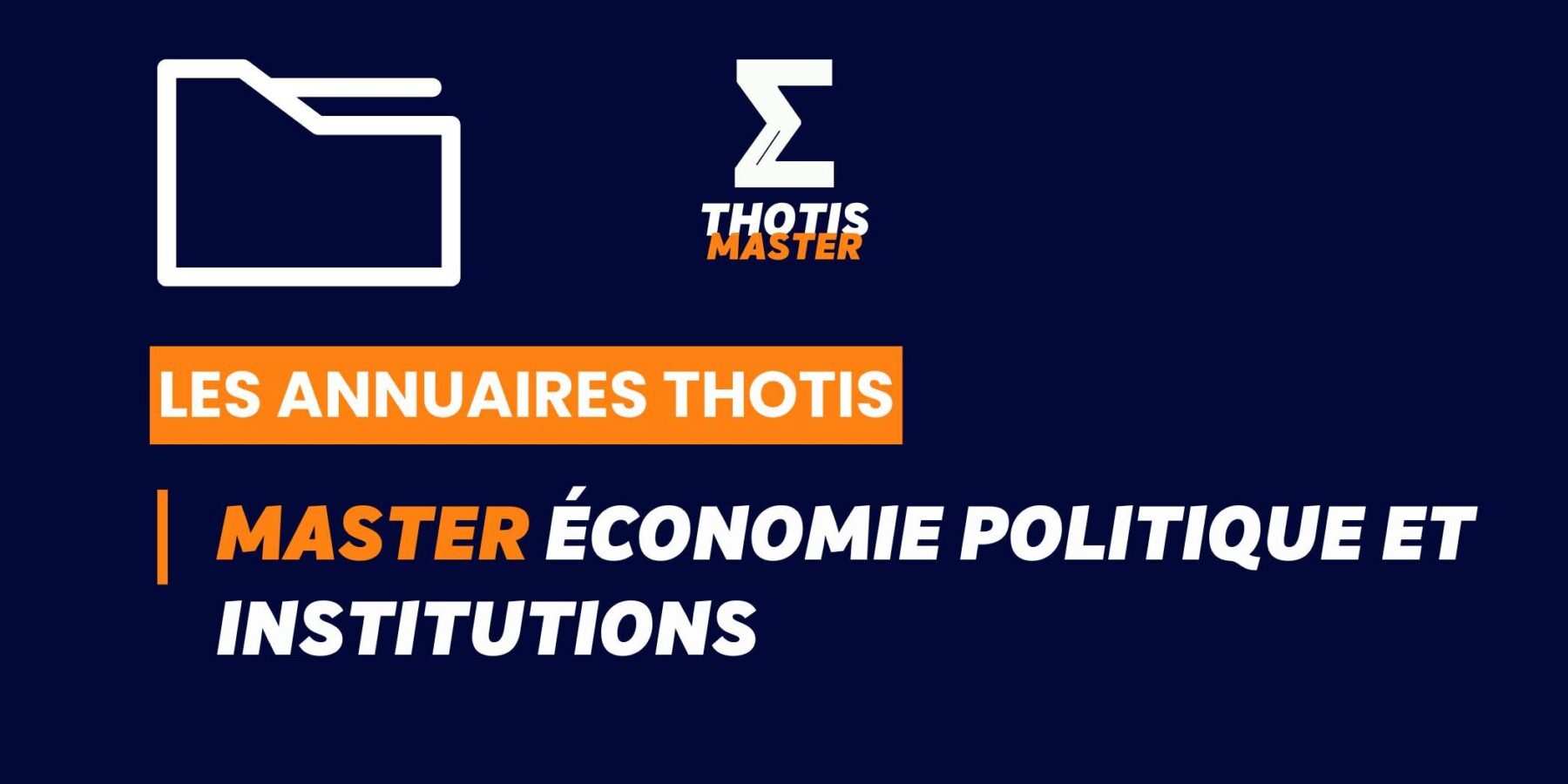 Thotis Annuaire - Master Économie politique et institutions