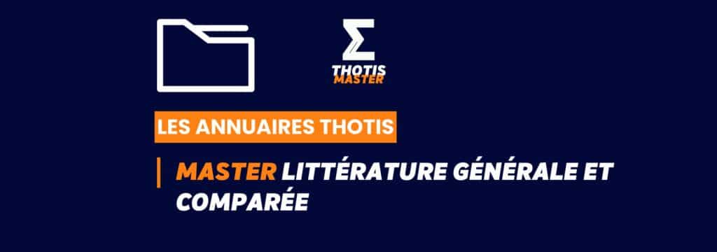 Thotis Annuaire - Master littérature générale et comparée