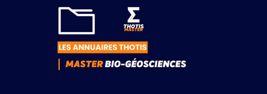 Annuaire Thotis - Master Bio-Géosciences en 2025