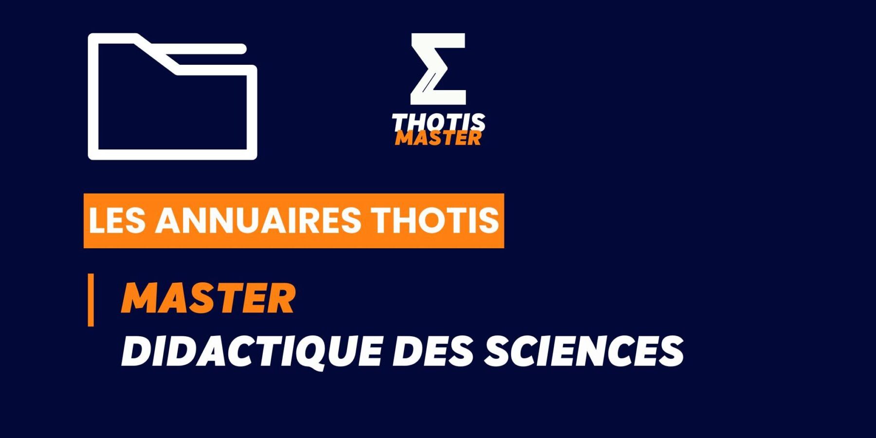 Annuaire Thotis - Master Didactique des sciences en 2025