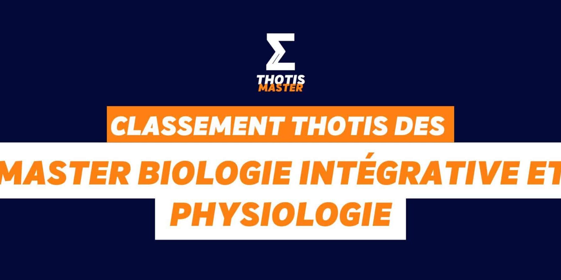 Thotis Annuaire master Biologie intégrative et physiologie